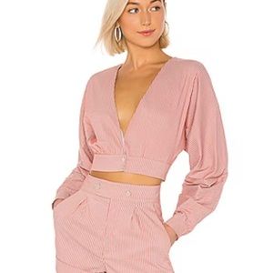 House of Harlow 1960 X Revolve Orange/Grey Stripe Gente Top Size Medium